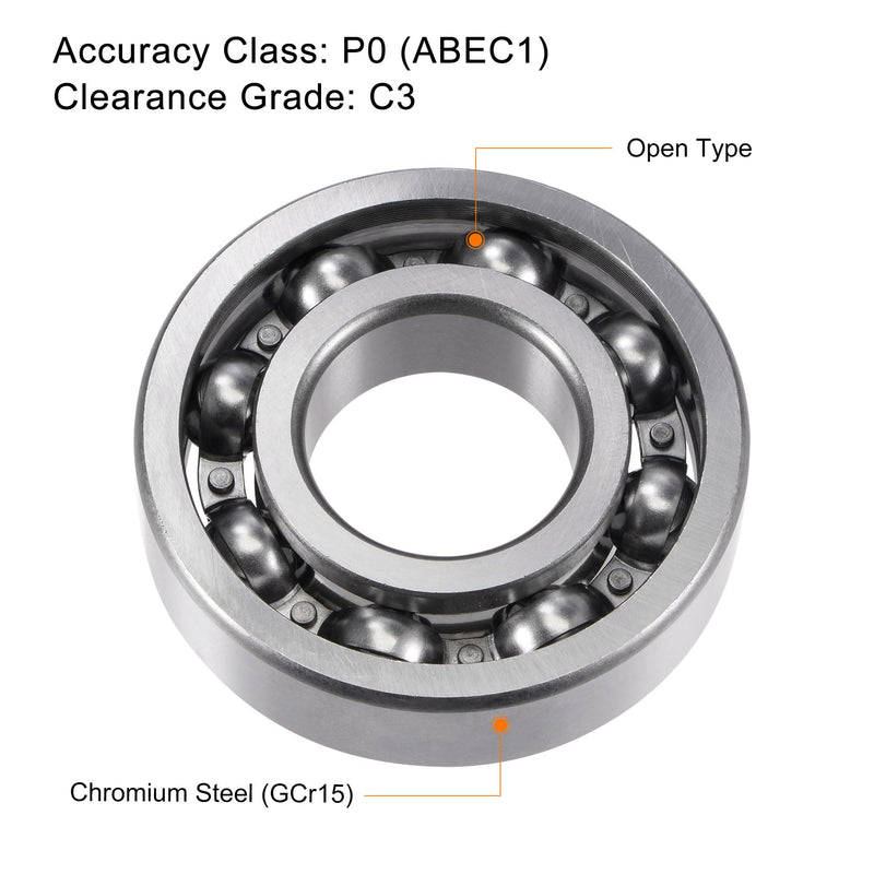 uxcell 6308 Deep Groove Ball Bearings 40mm Bore 90mm OD 23mm Thick C3 Clearance Open Type Chrome Steel 40x90x23mm