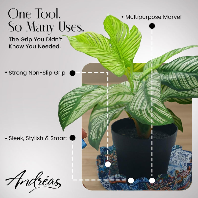Andreas Silicone Rail Birds 8" Non-Slip Trivet/Pot Holder/Hot Pad – 100% Cotton Fabric Encapsulated in Silicone, Heat Resistant to 600°F – Flexible, Dishwasher Safe – USA Made, TR-HB1183