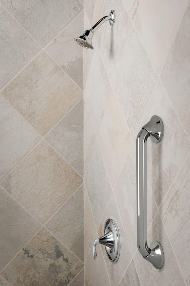 Moen YG2818CH Bathroom Safety 18-Inch Stainless Steel Transitional Bathroom Grab Bar, Chrome