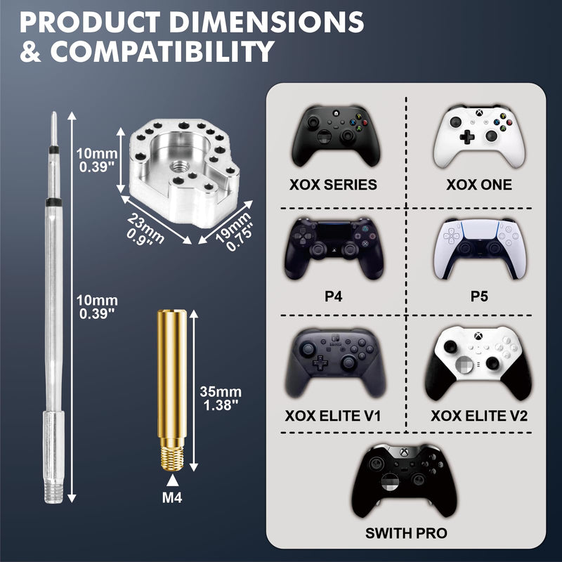 Joystick Soldering Iron Tip Kit with C245 & 936 Adapters – Multi-Hole Chrome-Plated Copper Tip, Fast Heat Conduction & Precision Alignment for PS5, PS4, Xbox Series X|S, Xbox One & Switch Controllers 4