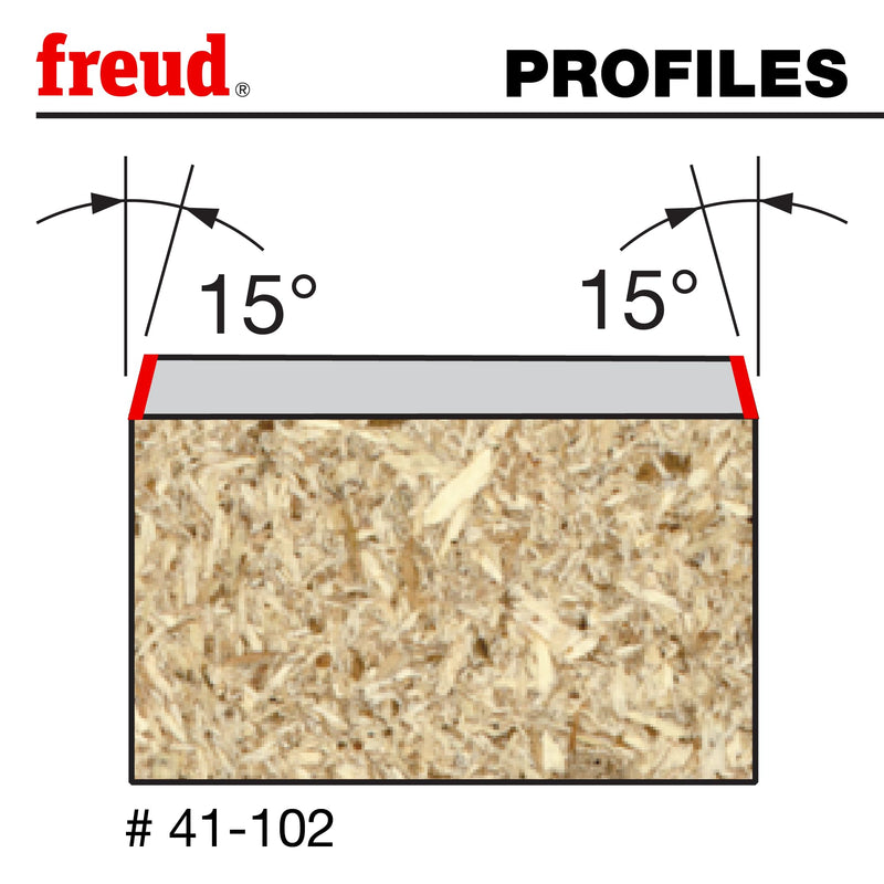 Freud 41-102: 19/32" (dia.) Bevel Trim Bit with 1/4" shank, 15¡angle