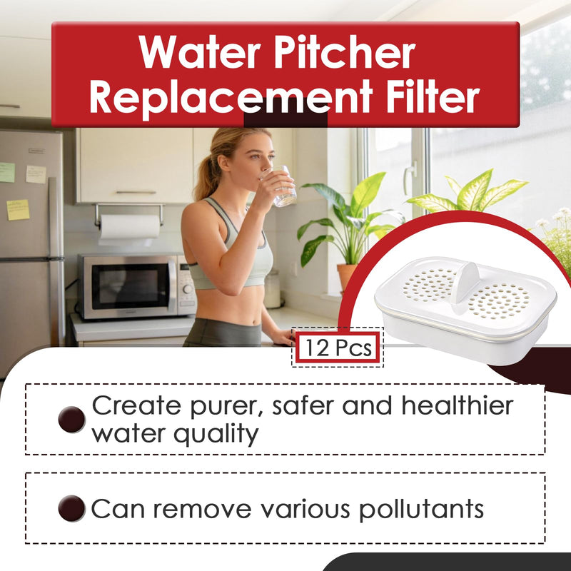 12 Pcs NFP-100 Filter Compatible with Nakii Water Pitcher Dispenser Systems
