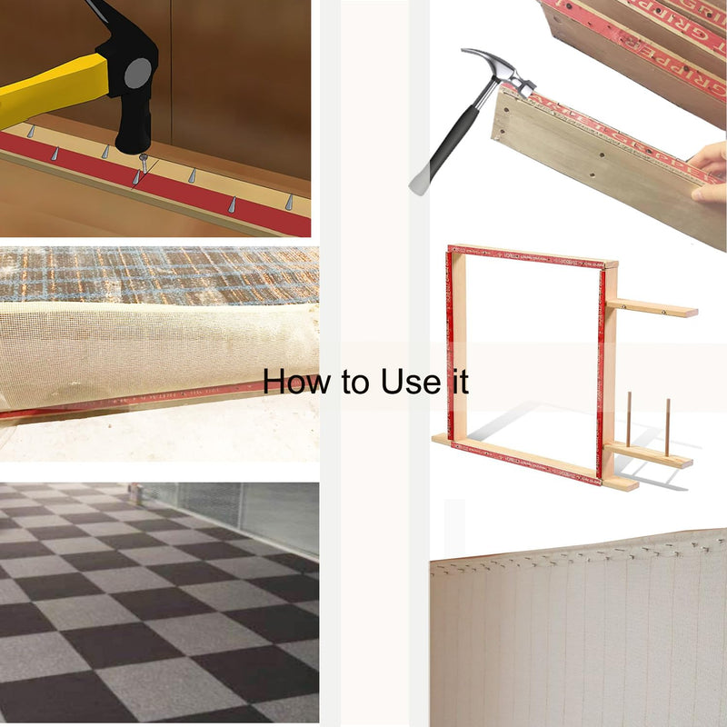 ifish 10PCS Carpet Tack Strips with Nails, with 180 Grit Sandpaper for Tufting Frame Concrete Subfloor Stairs Rug Gripper Adhesive Installation Helper 10pcs + 2pcs sandpapers