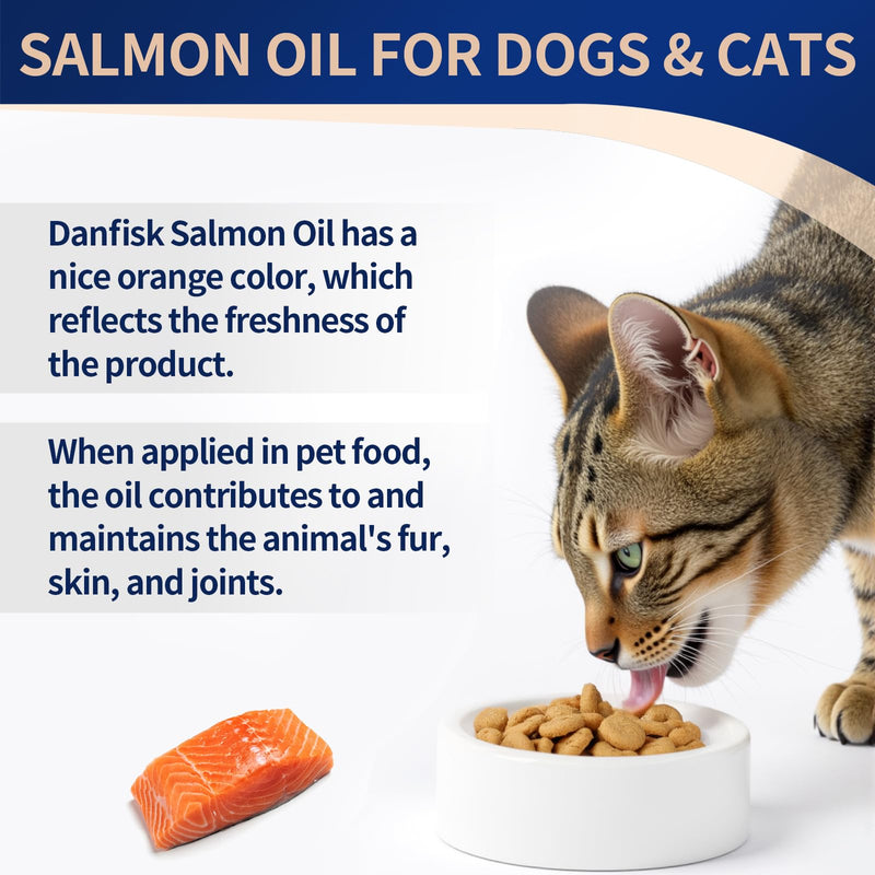 DANFISK Salmon Oil Formula with Omega 3, Fish Oil for Dogs Supplement, Skin & Coat Dog Oil, Itchy Relief, Immune Support for Joints & Heart, Food Topper, 16 oz. 16oz