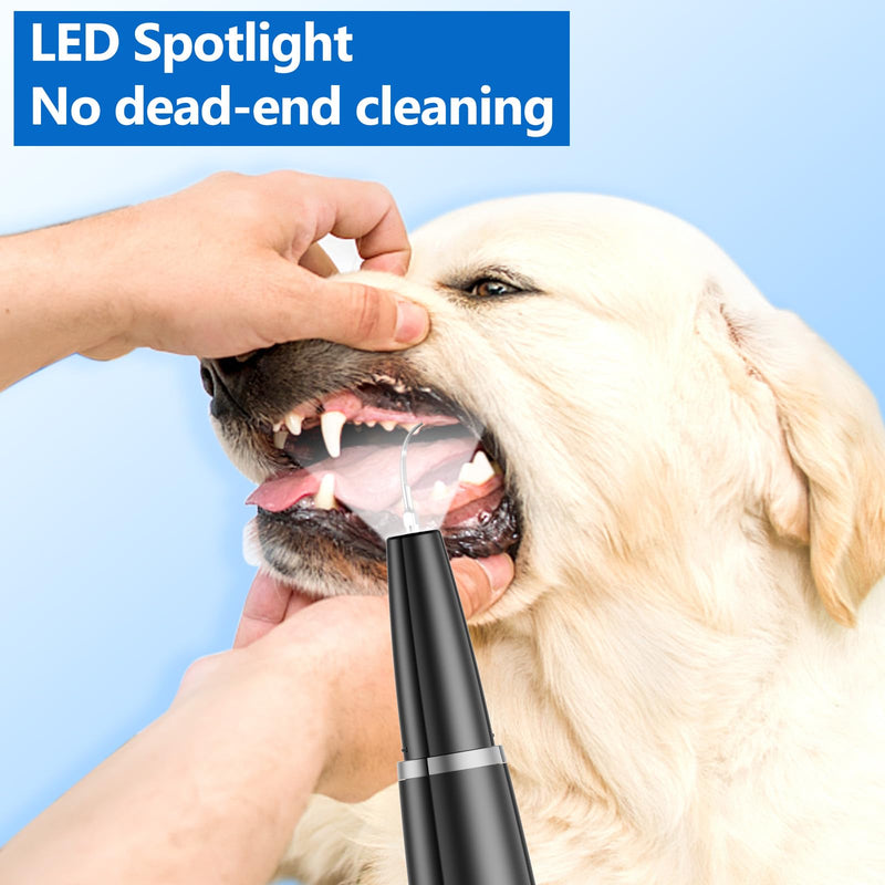 Dog Plaque Remover for Teeth,Pet Ultrasonic Tooth Cleaner,Teeth Cleaning Kit -Tartar Remover for Teeth Stains for Dogs and Cats (Black) Black - PawsPlanet Australia