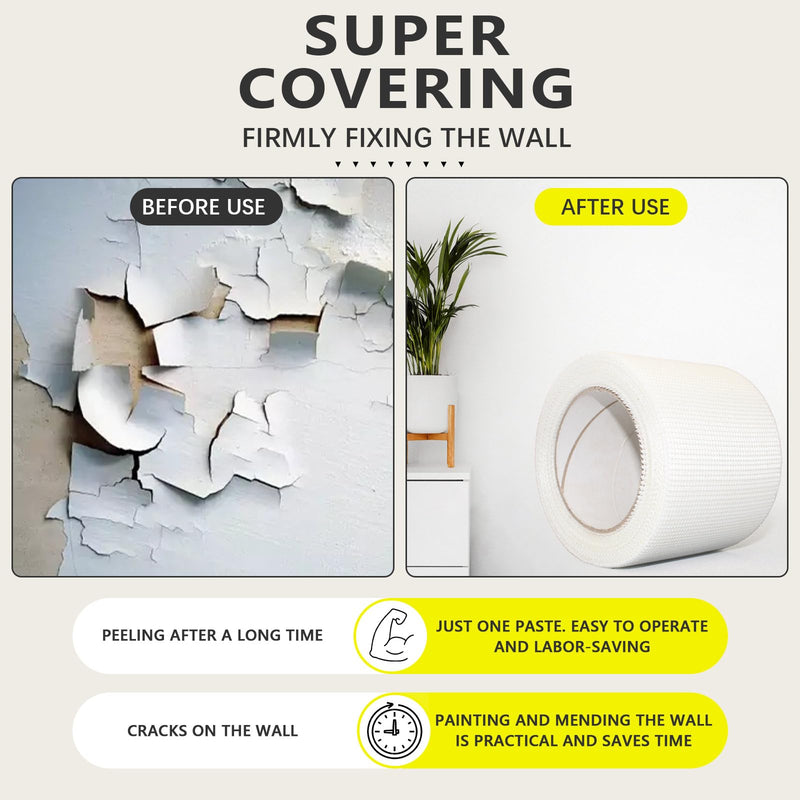 12" 100 Feet Drywall Joint Tape, Self-Adhesive Encrypted Fiberglass Drywall Repair Mesh Tape for Wall Cracks and Seam Patch 12" x 100ft
