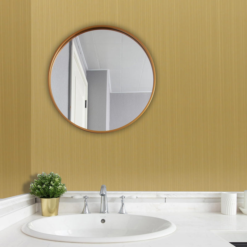 Peel and Stick Wallpaper Border Mirror Edging Tape Sticker for Bathroom Kitchen Table Decoration (Brushed Gold, 32.8ft x 3.9in) Brushed Gold