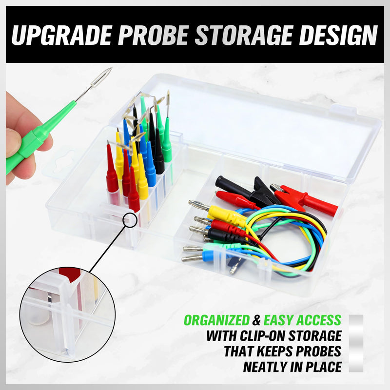 SWANLAKE 22-Piece Back Probe Kit, Multimeter Back Probe Pins with Test Leads and Alligator Clips, Automotive Electrical Circuit Diagnostic Tool Set for Car Repair 22PCS Back Probe Kit