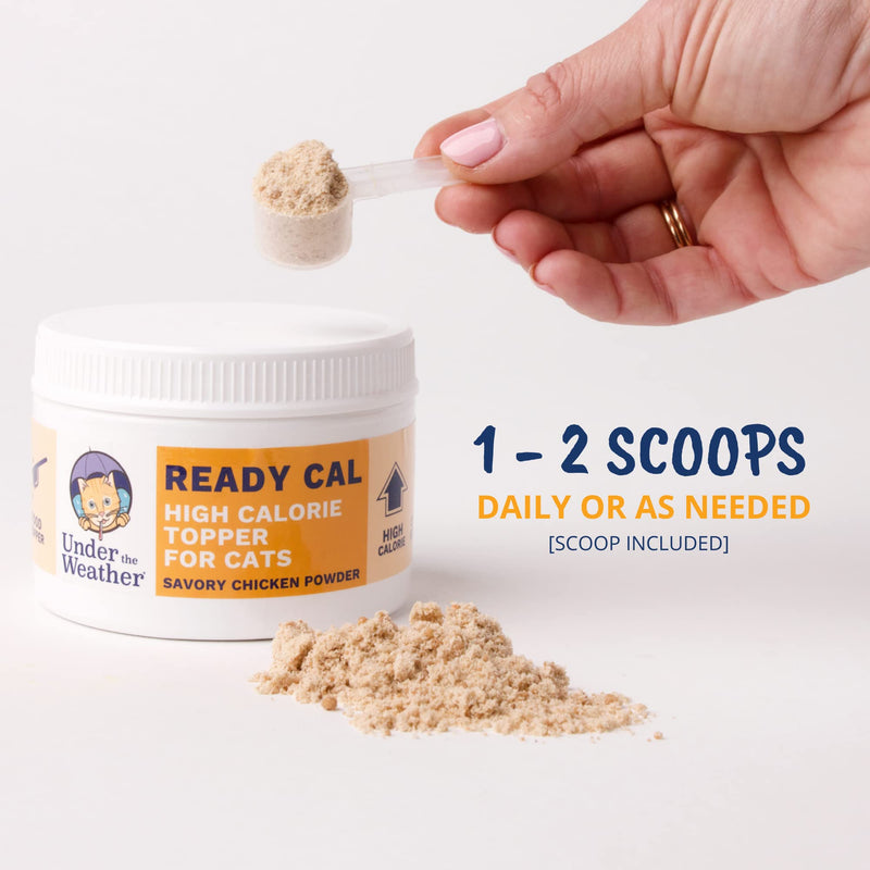 Under the Weather Ready Cal Powder for Cats | High-Calorie, Weight Gainer, Appetite Stimulant, Energy Booster Pet Supplement | 8 Ounces For Cats - Ready Cal Powder