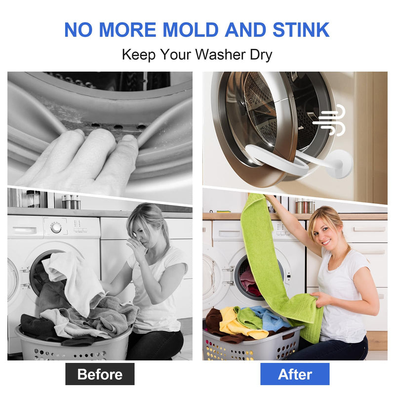 Upgraded Front Load Washer Door Prop, Easy to Use and Bend Washing Machine Door Prop Open, Flexible and Sturdy Washer Door Stopper Keep Your Washer Door Open Or Ajar to Prevent Odors, White