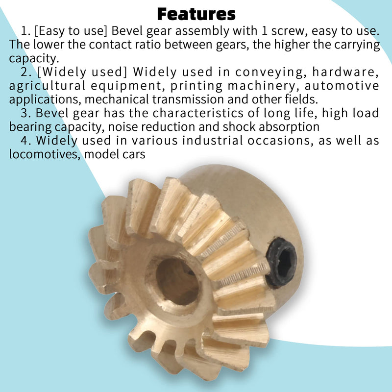 CNBTR 15T Copper 0.8 Modulus Tapered Bevel Gear Wheel 3mm Bore 10mm Outer Dia
