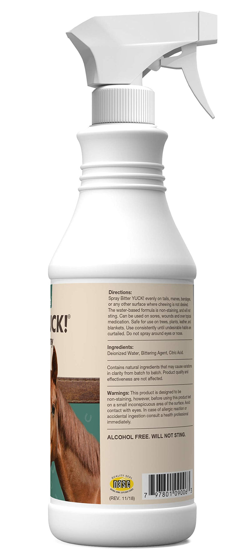 [Australia] - NaturVet – Bitter YUCK - No Chew Spray For Horses – Deters Chewing On Tails, Manes, Bandages, Wounds & More – Water Based Formula Does Not Sting or Stain – 32 oz 