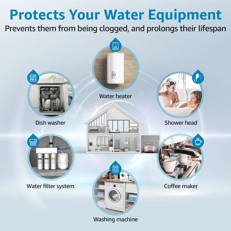 AQUA CREST FXHSC Whole House Water Filter, Replacement for GE® FXHSC, GXWH40L, GXWH35F, American Plumber W50PEHD, W10-PR, Culligan® R50-BBSA, 5 Micron 10" x 4.5", High Flow Sediment Filters, Pack of 2