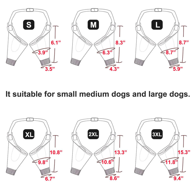 HDKUW Dog Elbow Protector for Calluses, Dog Recovery Suit for Front Legs, Dogs Cone Collar Alternative to Stop Licking Wounds, Cover Sleeve for Small Medium Large Dogs - Dark Black XL