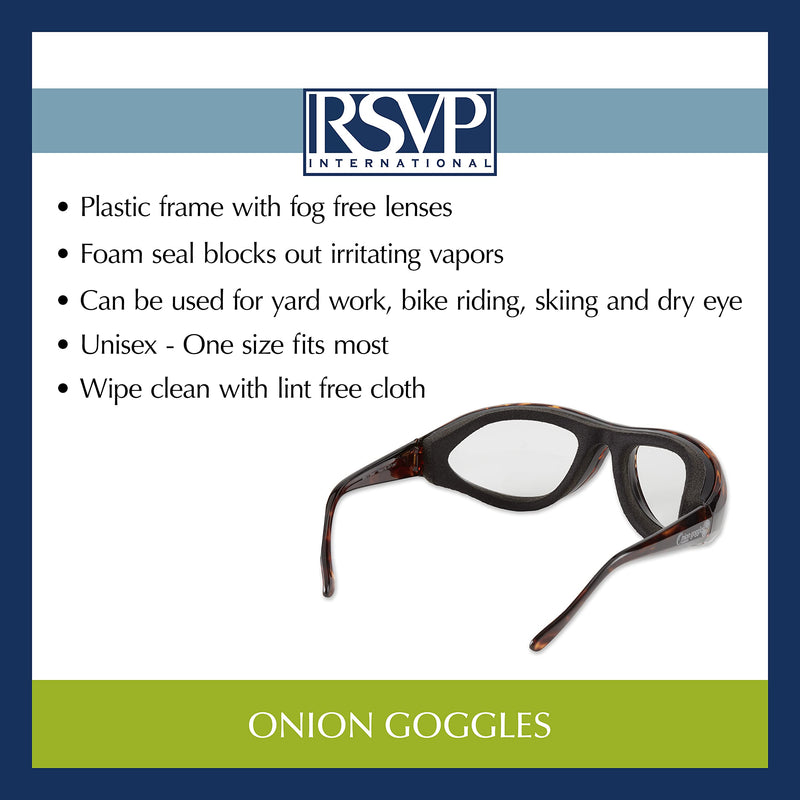RSVP International Onion Goggles, Fog Free Lenses, Safely Prepare Food Without Tears Red