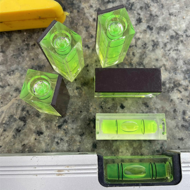 3Pcs Small Square Magnetic Spirit Levels Set Precision Bubble Level Mini Horizontal Bubble Measuring Tool (15x15x40mm, Magnetic)