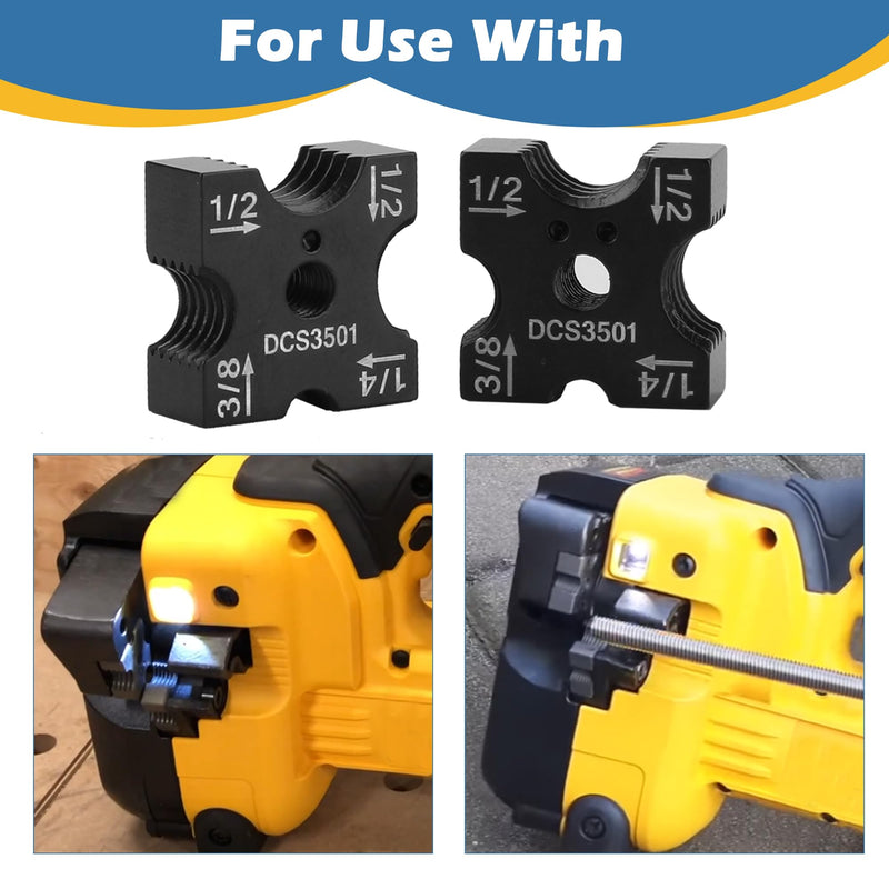 DCS3501 Cutting Die Set for DE-Walt Threaded Rod Cutter DCS35012 with 4-Sided Rotatable Cutter & Size Markings