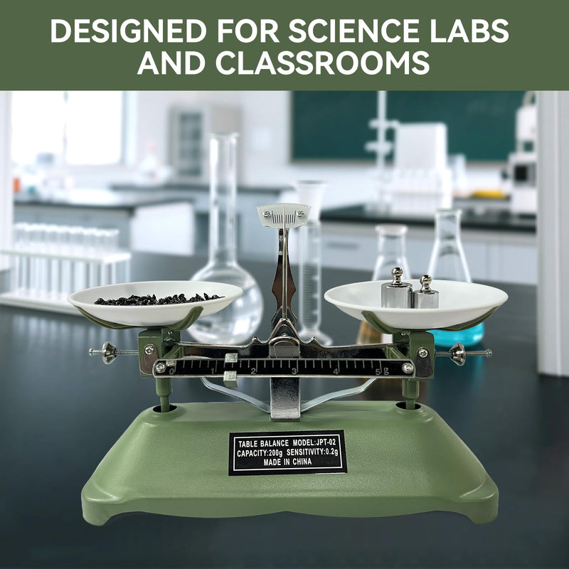 TADA 200g/0.2g Mechanical Balance Scale for Classroom Teaching Tool | Calibration Weights for Science Lab