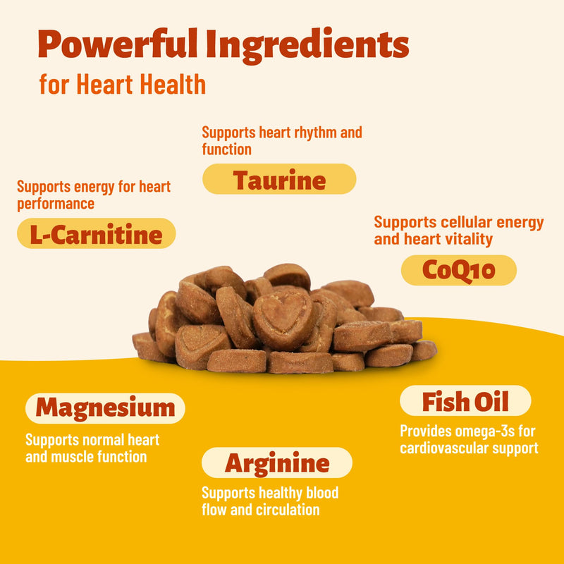 Dog Healthy Heart Supplements - Taurine for Dogs with CoQ10, L-Carnitine, Fish Oil, Vitamins - Supports Cardio & Cardiovascular Health, Antioxidant Support, 7.76 oz