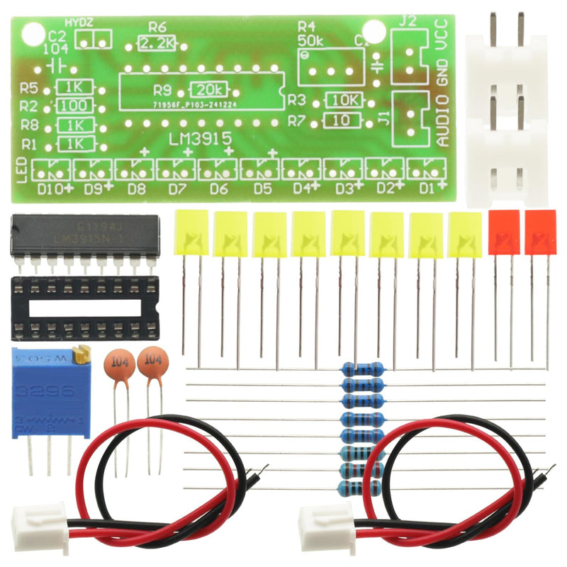 2Pcs 10 Audio Level Indicator LM3915 DIY Kit Electronic Audio Indicator Suite
