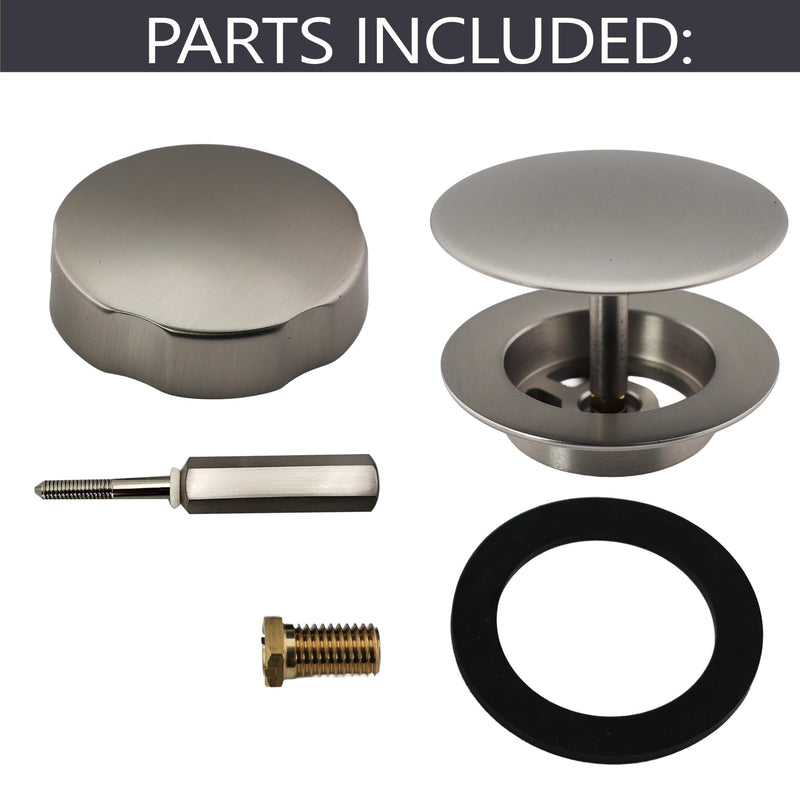 Westbrass D50TP-07 Lever Assisted Replacement Trim for Cable Drive Bath Drain Waste & Overflow Assemblies, Satin Nickel