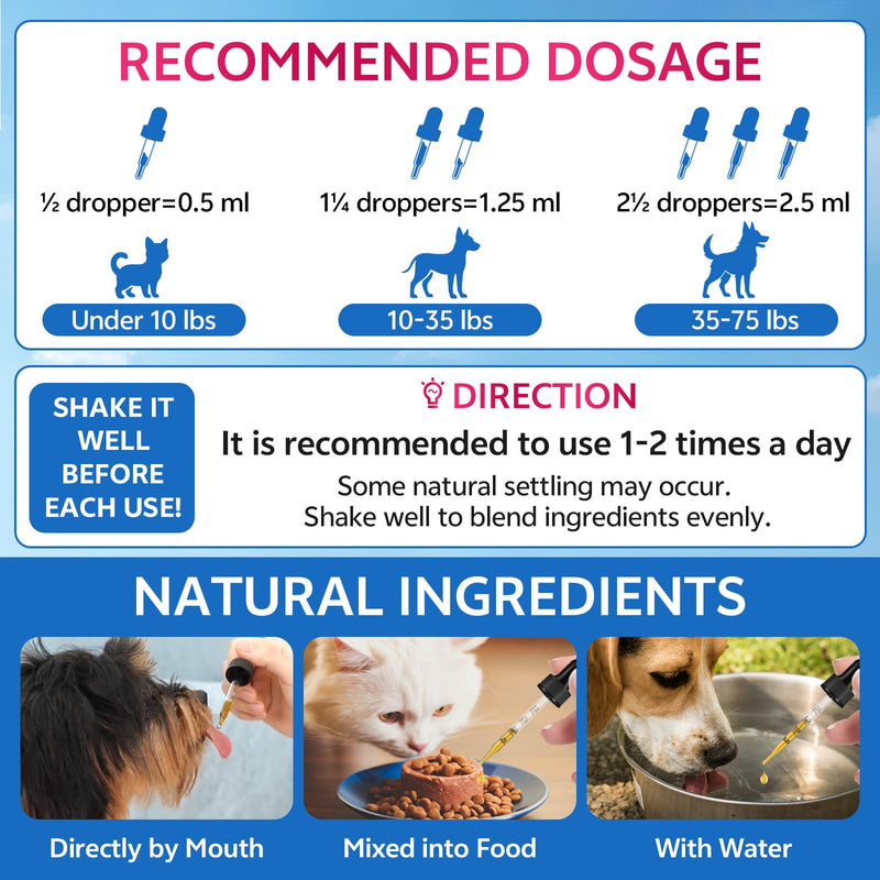 WEALLIN Cat & Dog Natural Urinary Tract Infection Treatment with Cranberry, Kidney, and Bladder Support Supplement, Support for Urinary Comfort & Bladder Flow – Pet Renal Care Support Drops 1 PC