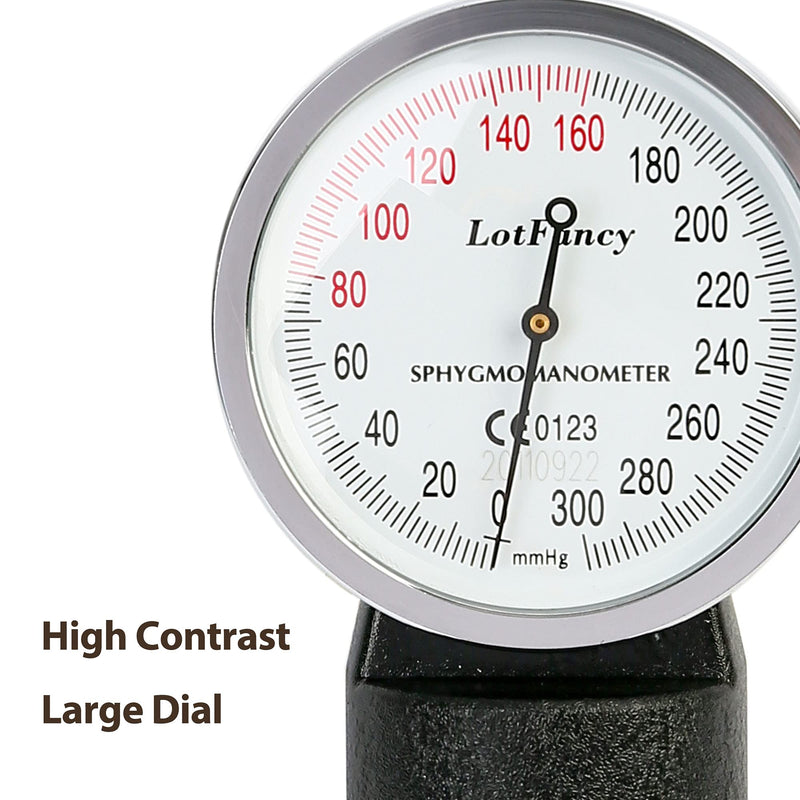 LotFancy Aneroid Sphygmomanometer, Pediatric BP Cuff, Child & Small Cuff, Professional Manual Blood Pressure Cuff, 7.2"-10.5", with Zipper Case S Cuff (7.2"-10.5") Black