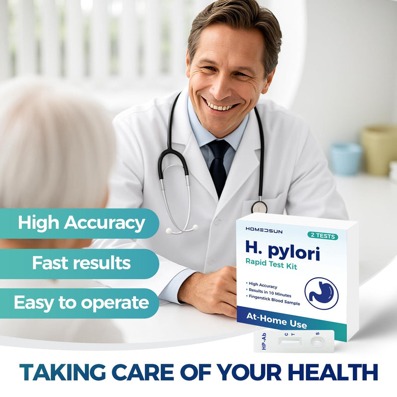 2-Pack H Pylori Stool Antigen Test Kit, Results in 15 Minutes | Individually sealed screening buffers with sanitary extraction tubes for routine wellness monitoring