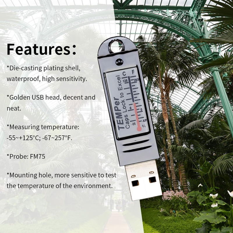 USB PC Thermometer Temperature Measurement Real Time Data Logger Recorder Remote Email Alarm Monitor Gold Temper HID