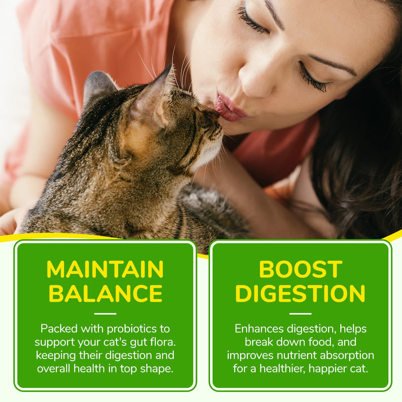 Constipation Relief for Cats, 60ml Cat Constipation Treatment, Cat Probiotic Supplements with 6 Probiotics, Promotes Kitten Digestive Health, Pet Antibiotics for Allergy Relief