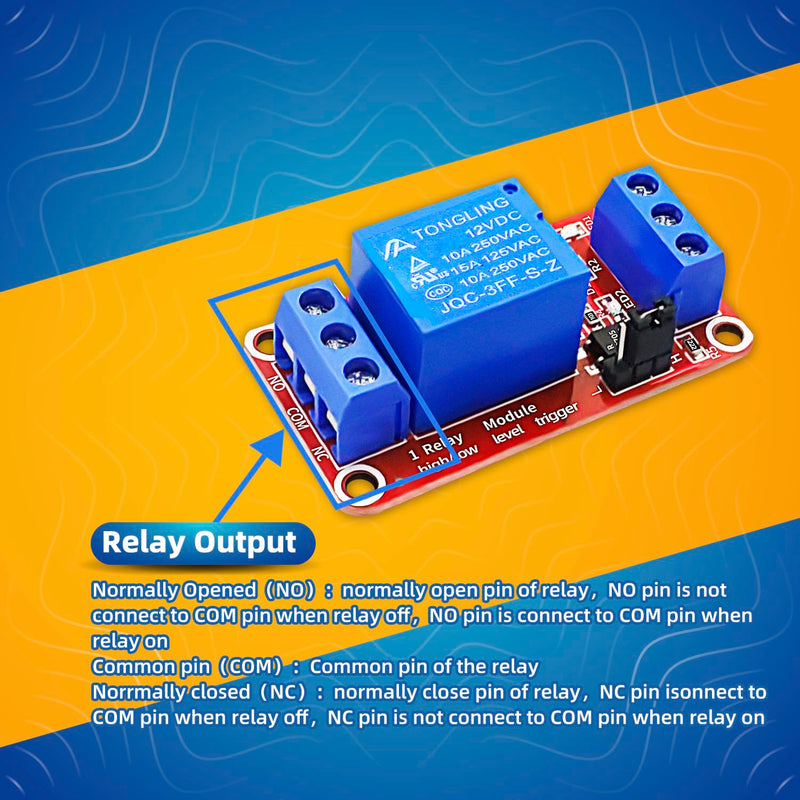 12V 1 Channel Relay Module，10PCS Optocoupler Isolation Support High and Low Level Trigger 1 Channel 12V Relay