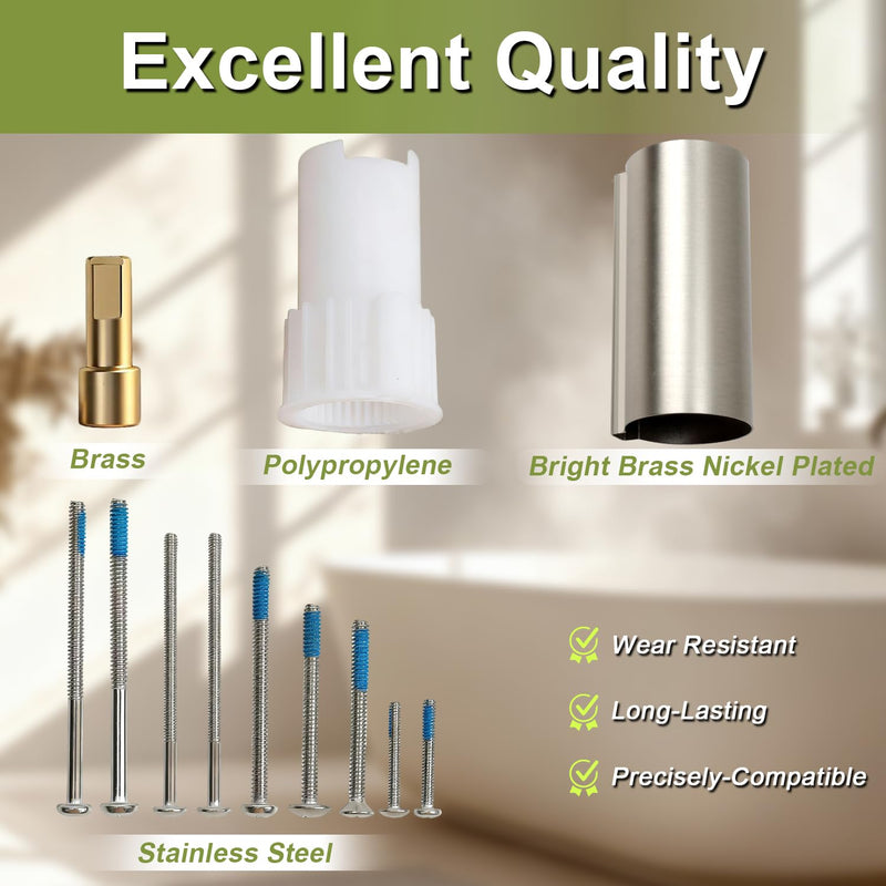 Upgraded Brass Brushed Nickel Handle Extension Kit Shower Valve Extension kit Compatible with Moen Posi-Temp Single Handle Tub and Shower Faucet Replace#: 96945BN