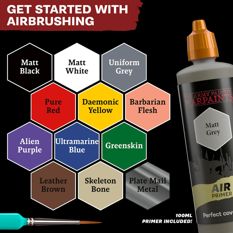 The Army Painter, Airbrush Starter Bundle, 12x18ml Air Acrylic Model Paints