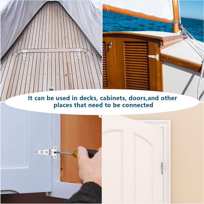 ORLANG 316 Stainless Steel Boat Hatch Hinges, Polished Marine Hinge,Marine Boat Hatch Heavy Duty Hinges with Screws for Boats, Yachts, Doors, Deck,Windows, Cabinets(2/4/8 Pack) 4 x 2 Inch-4Pack