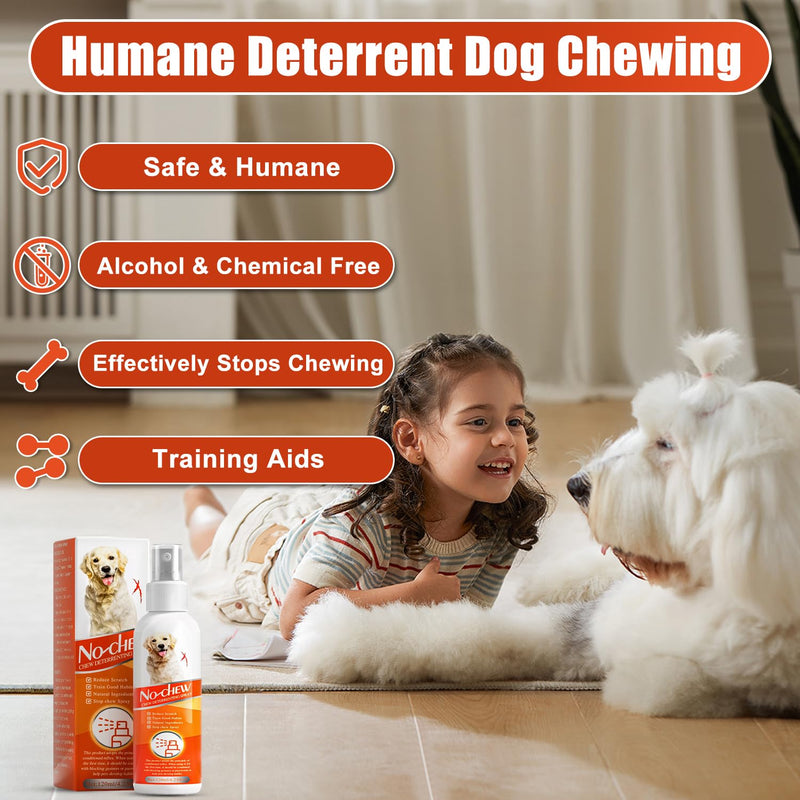 No Chew Spray for Dogs, 5.07 Oz Bitter Apple Spray for Dogs to Stop Chewing, Pet Deterrent Spray, Dog Anti Chew Spray for Furniture Protect, Prevent Dog Chewing Licking, No Bite & Marking White