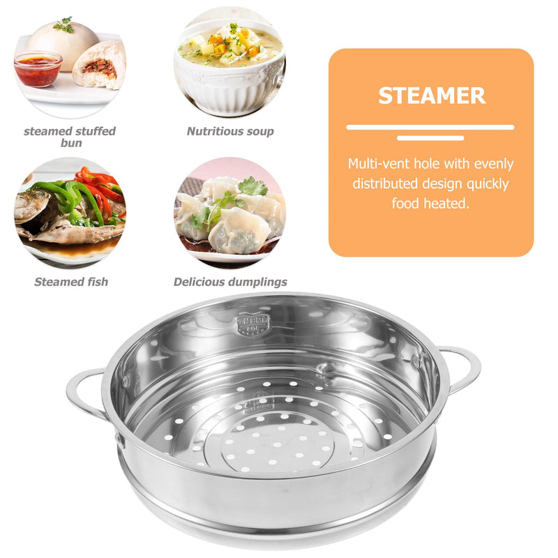 Amosfun Stainless Steel Steamer Basket 22Cm Steaming Insert Dishwasher Safe Steamer for Buns Rice Eggs Sweet Potatoes Potatoes Fish Seafood Corn Kitchen Cooking