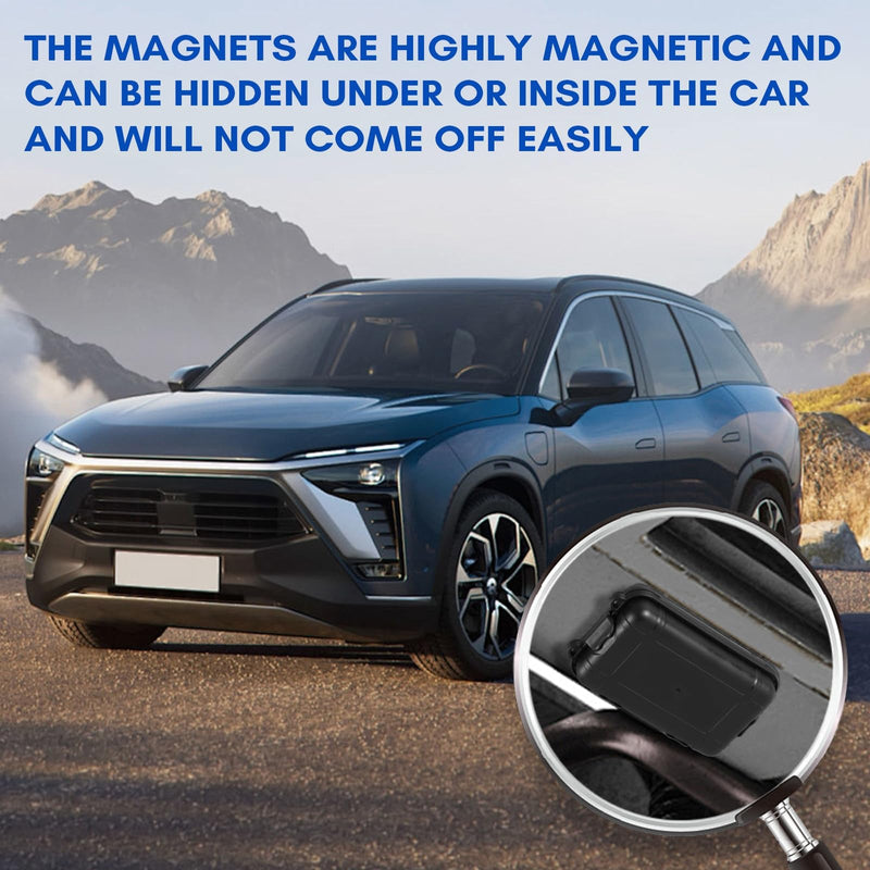 2PCS Magnetic Key Box for Under Car, Car Key Hider, Outdoor Travel Waterproof Dustproof Snowproof Hidden Car Key Box for Spare Keys, Black