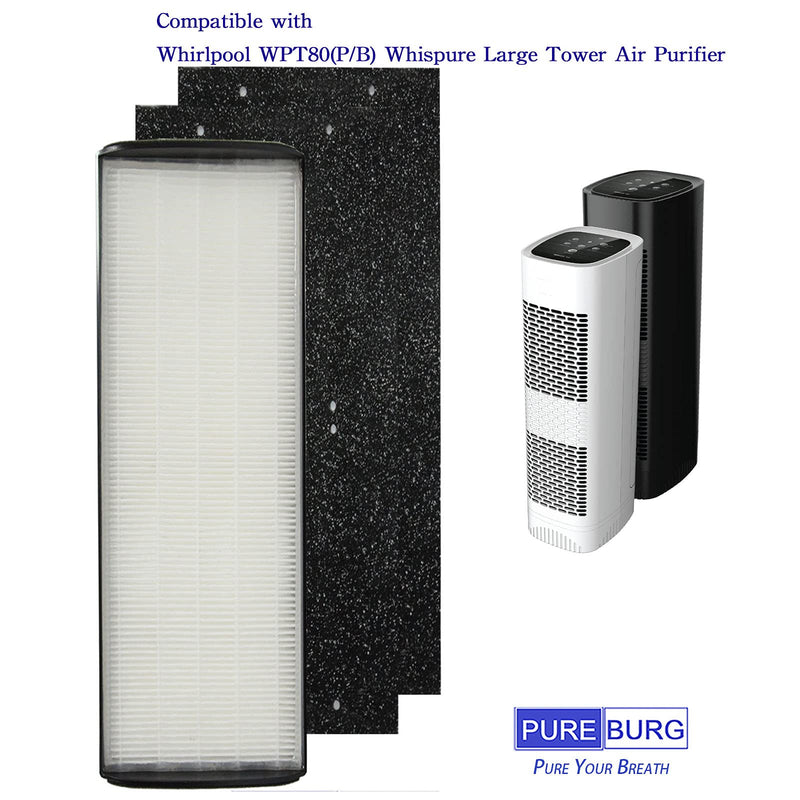 PUREBURG HEPA Filter Compatible with Whirlpool WPT80 Whispure Air Purifier