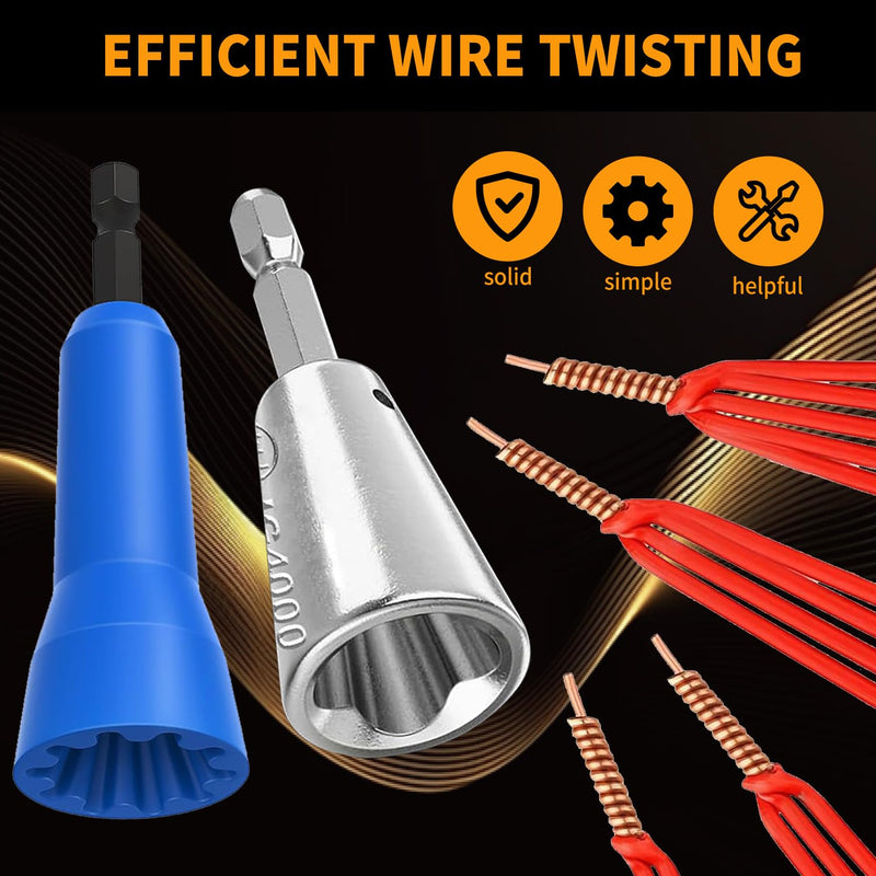 Wire Stripper for Drill, Wire twister Tool for electrician, Upgrade Wire Stripping and Twisting Tool, wire nut twister for Power Drill,Cable Quick Stripping and Connector BO-4IN1