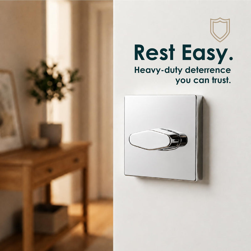 Mega Handles - Glamor Deadbolt I Entry Deadbolt Lock - Heavy Duty Round Locking Deadbolt for Left or Right-Handed Doors - Interior/Exterior - Polished Chrome 1