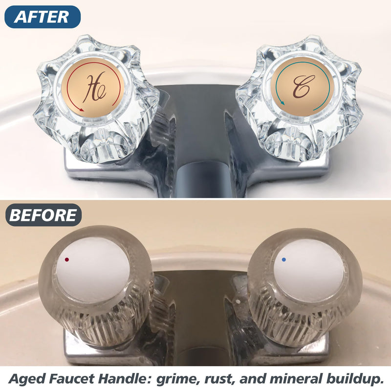 Enhon 1 Pair Bathroom Knobs Replacement, Bathtub Handles Compatible with Delta/Delex/Peerless, Hot and Cold Sink Knobs Replacement Parts in Clear Acrylic, Include Screws