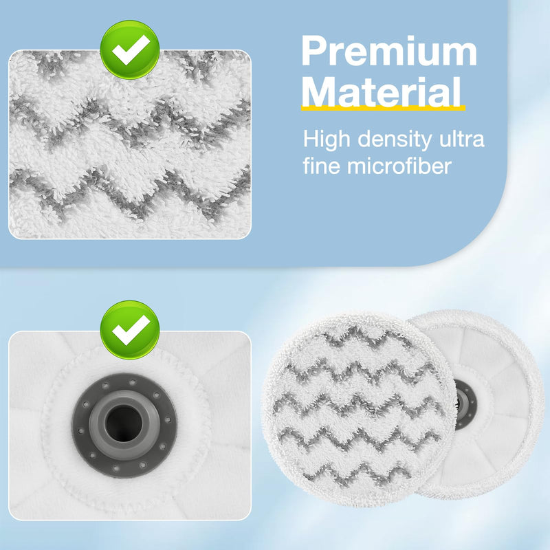 6-Pack 3897A / 3712 Rotating Steam Mop Pads Replacement for Bissell SpinWave SmartSteam Scrubbing Steam Mop 3897A / 3712 Only【Not for Other Models】