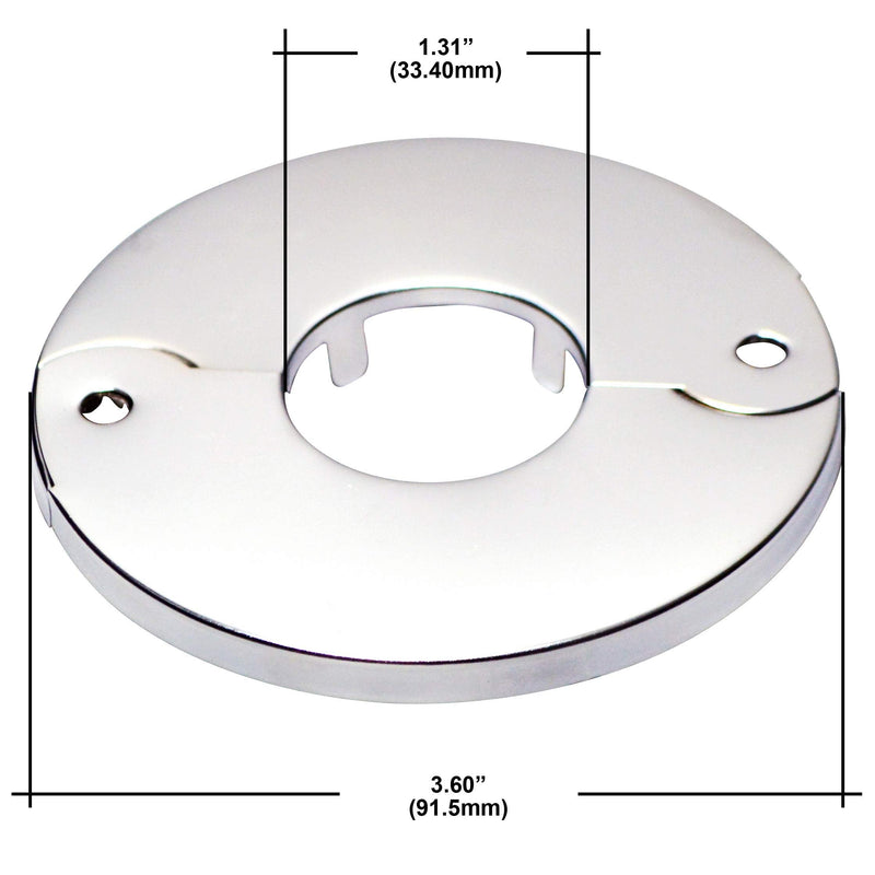Floor and Ceiling Plate Split Flange, Fits 1 Inch IPS Galvanized Pipe or 1-1/4 Inch Copper Pipe, Chrome Finish (Pack of 6) - NewNest Australia