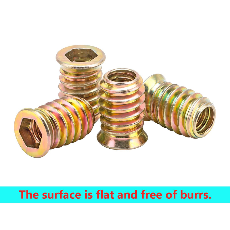 20 Pcs Threaded Insert, Hex Drive Threaded Inserts for Wood, Furniture Nuts, Hex Socket Drive M4x10mm, Wood Inserts M4 x 10