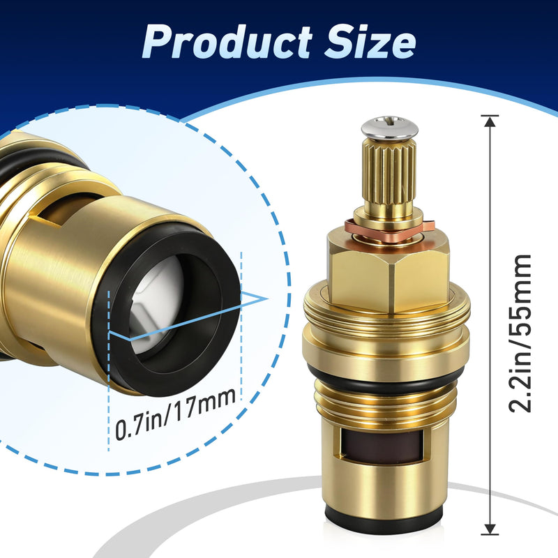 2Set Ceramic Cartridge Compatible with Grohe 45882000 45883000, 1/2 Inch Cold Hot Ceramic Cartridge