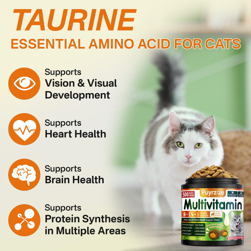 Puyrzoe Multi-Pet Wellness Bundle – Dog Yeast Support Oral Drops + Cat Multivitamin Chews with Taurine & 14 Vitamins, Daily Nutrition & Immune Support for Cats & Dogs