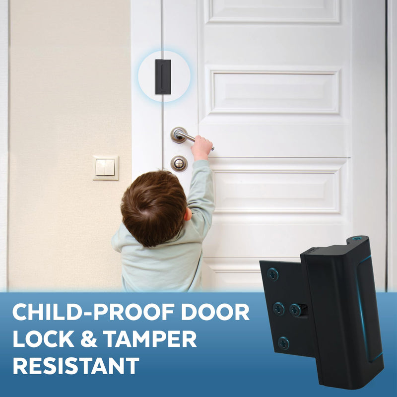 Dwell+Good Door Locks (2-Pack) - Easy To Install Aluminum Home Security Door Locks for Front Door - Child Proof Door Lock for Kids Safety - Withstand 800 lb of Force & Tamper Proof Top Door Lock Latch 2 Pack Black - NewNest Australia