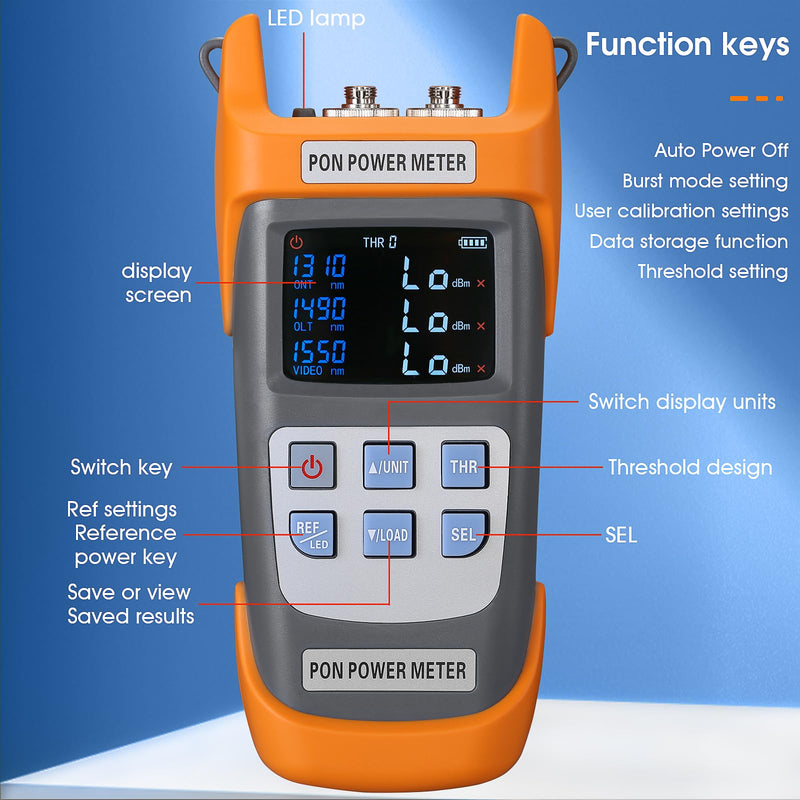 PON Optical Power Orange A-330A SCAPC Interface Optical Fiber Power Meter Network Online Detection Tester with SCAPC/FCAPC Adapter 1310 1490 1550nm SCAPC FCAPC interface