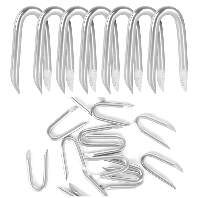 2 Inch Steel Wire Fencing Staples, Galvanized U Shaped Fasteners Nails for Fixing Wire Woven and Mesh Fencing, 30 PCS M3.8 x 50mm