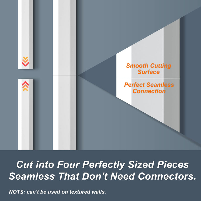 TV Cable Hider - 62.8in PVC Cord Hider Cable Management Wall, Paintable Cable Concealer for Wall Mounted TV, Cable Raceway White Wire Hider, Wall Wire Covers for Cords, 4* L15.7in *W1.2in *H0.59in Large